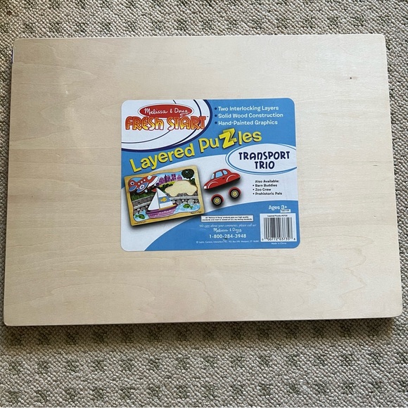 NEW Melissa and Doug Transport Trio Wooden Layered Puzzle - Picture 2 of 3